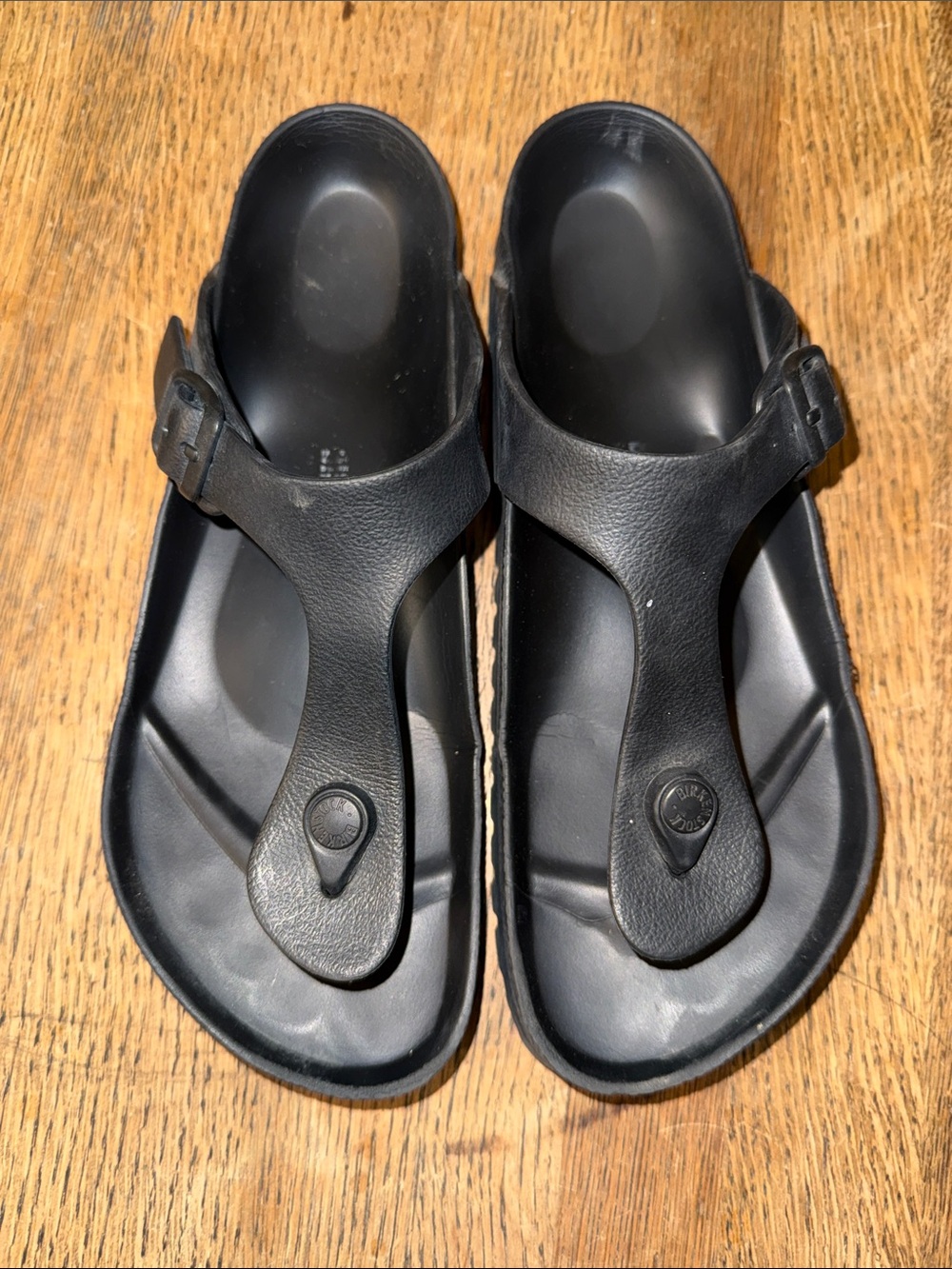 Birkenstock Black Thong Sandals Rubber Slide approx size 41